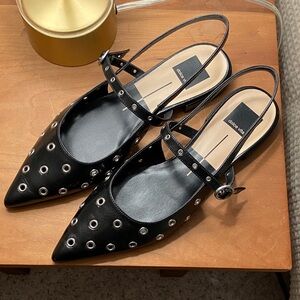 NEW Dolce Vita black grommet slides